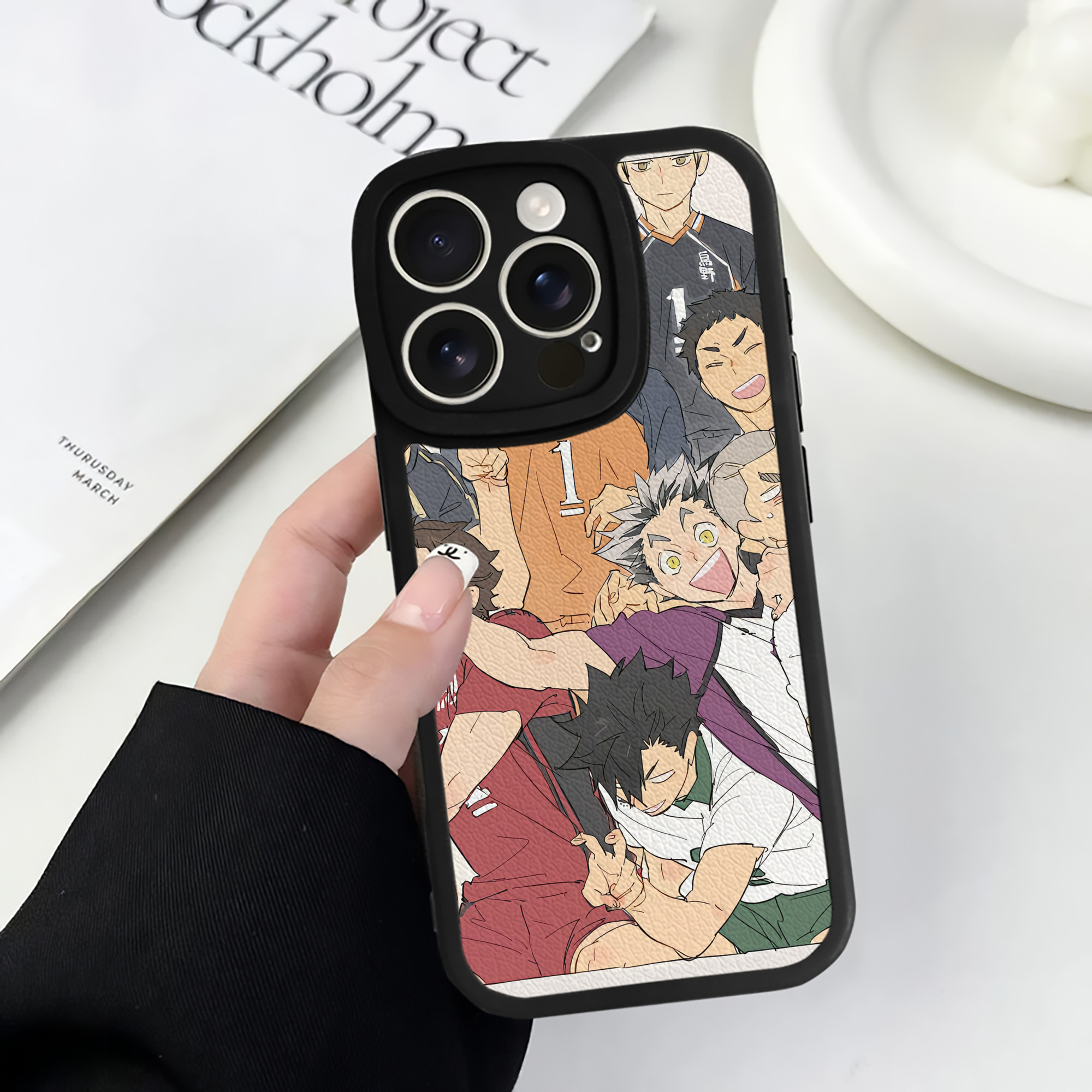 （画像用） ハイキュー!! Haikyu!! 【iPhone 16シリーズ対応】シリコンスマホケース（レザー調） 材質：シリコン